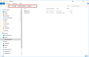 A NoClose saját mappája